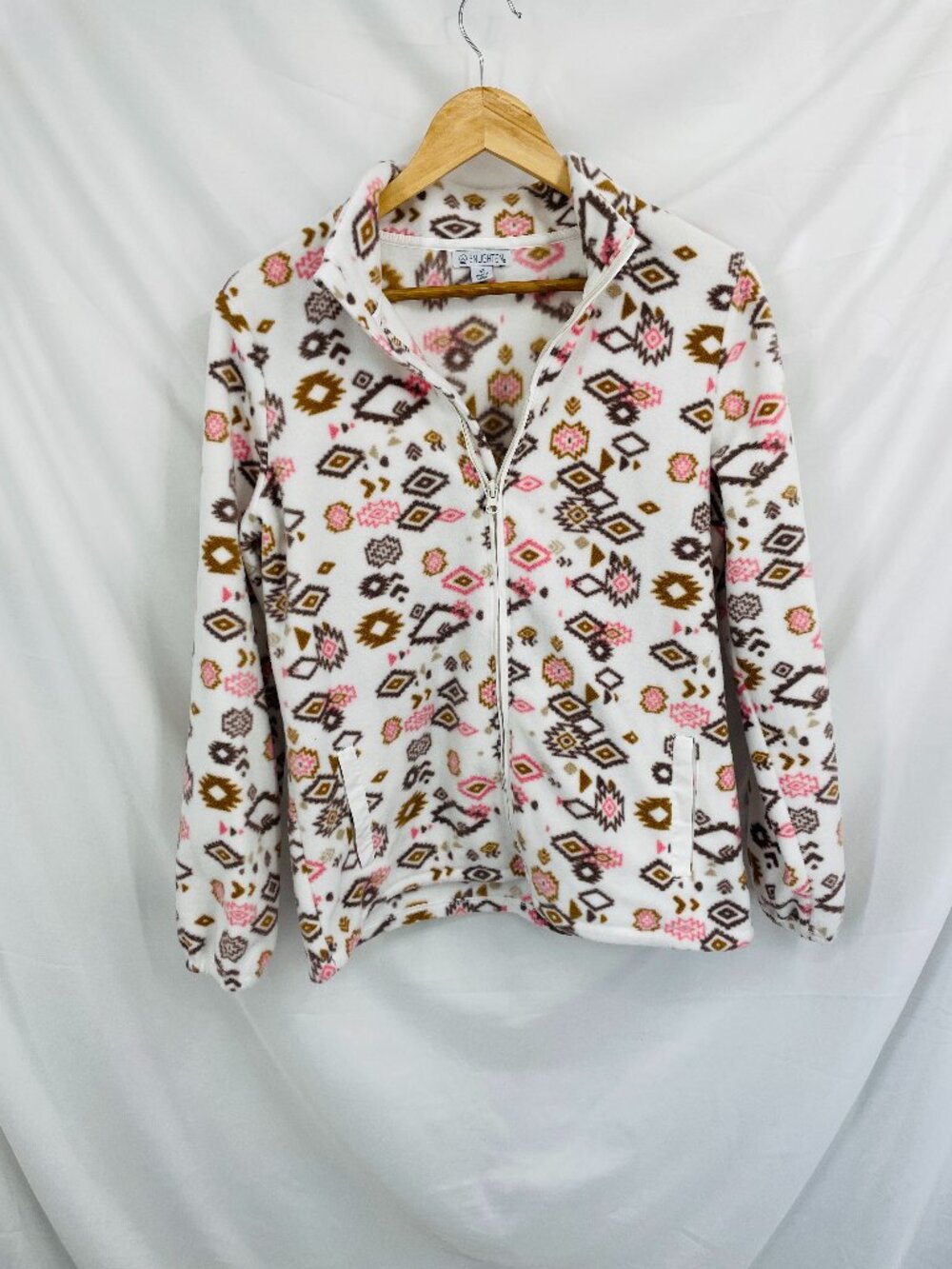 Enlighten Aztec Print Fleece Zip-Up Jacket